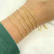 Solid Gold Diamond Cut Cable Link Unfinished Chain